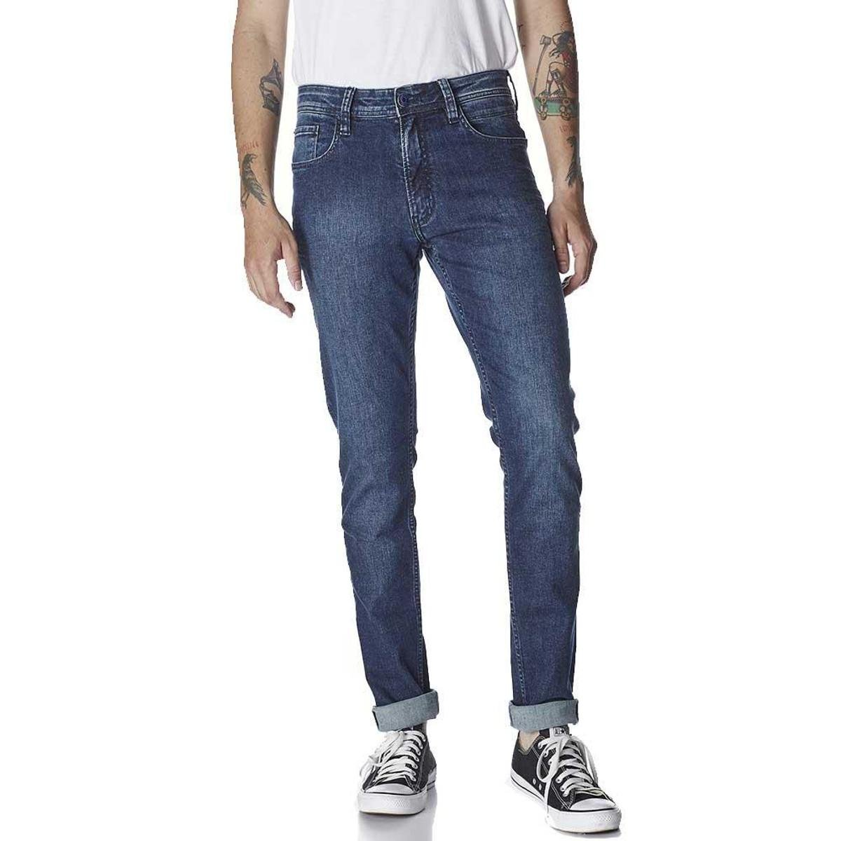 Calça Jeans Masculina Convicto Slim Bordada 38 - Azul-jeans - Jeans Menor preço em Calça Jeans Masculina Convicto Slim Bordada 38 - Azul-jeans - Jeans