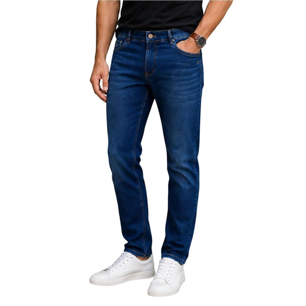 Calça Jeans Masculina Docthos Relaxed Fit Azul - 3205