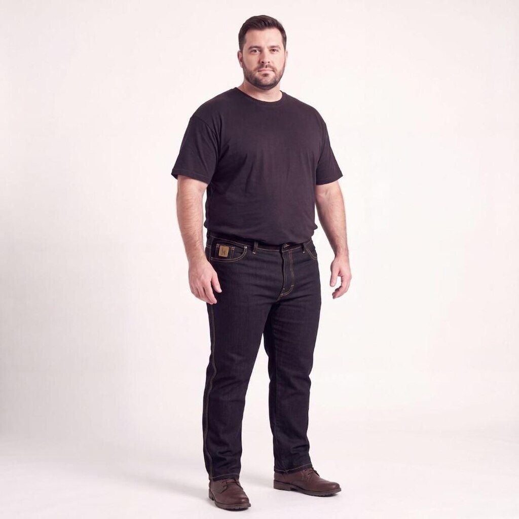 Calça Jeans Masculina Kaeru Elastano Tradicional Reta Plus