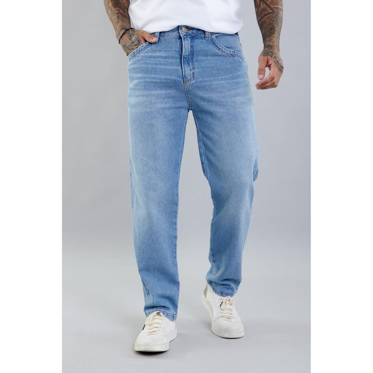 Calca Jeans Dobra Reta Compre Online Zattini