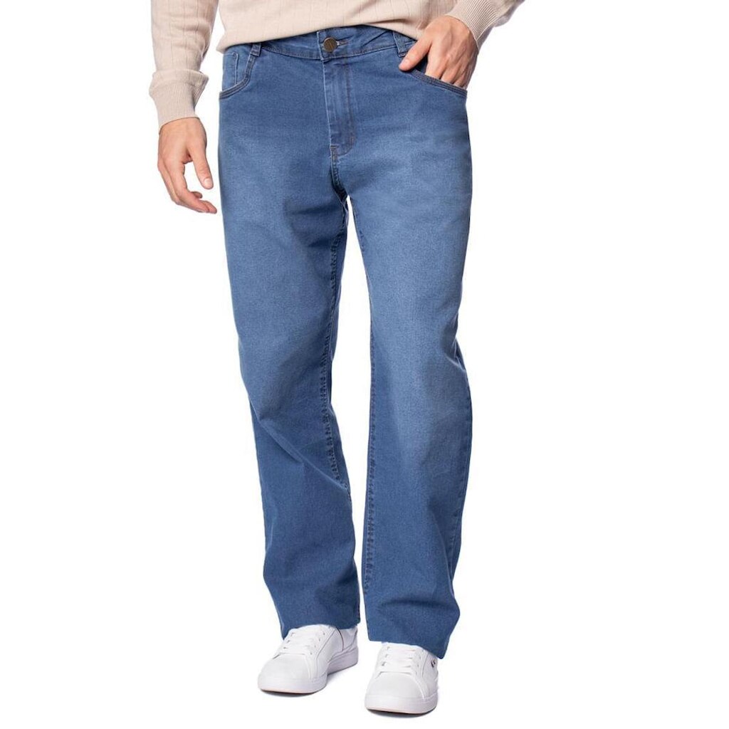 Calça Jeans Masculina Pitt Reta New Basic Azul
