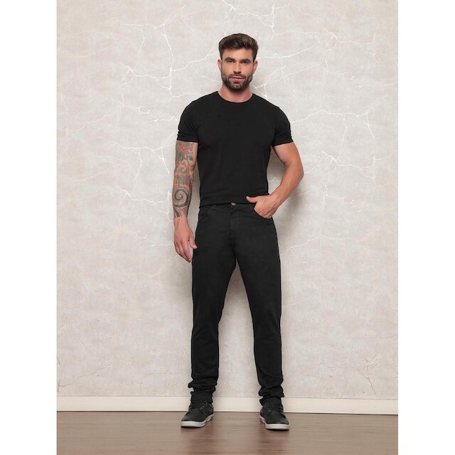 Calça Jeans Masculina Preta Basica e Sofisticada