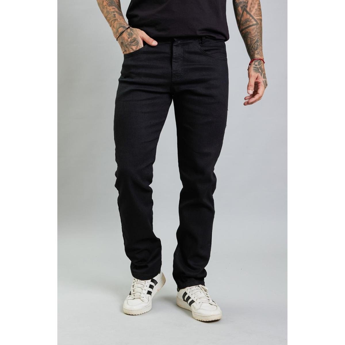 Calça Jeans Masculina Preta Slim Fit Lemier Collection Menor preço em Calça Jeans Masculina Preta Slim Fit Lemier Collection