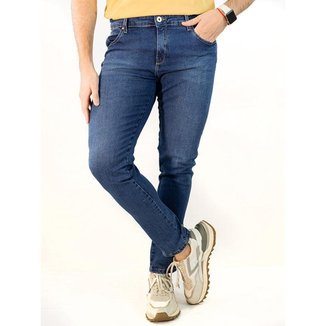 Calça Jeans Masculina Skinny Azul Médio Algodão Anticorpus