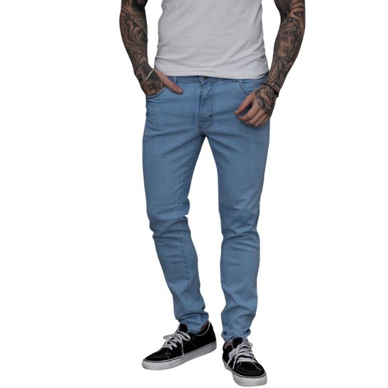Calça Jeans Masculina Skinny Délavé Power Claro