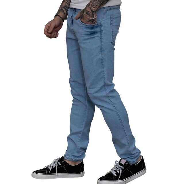 Calça Jeans Masculina Skinny Délavé Power Claro