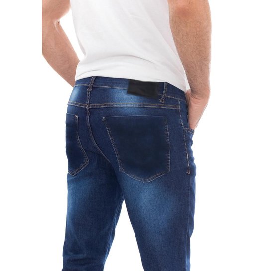 Calça jeans Masculina Skinny Premium Puídos II Fashion - Azul