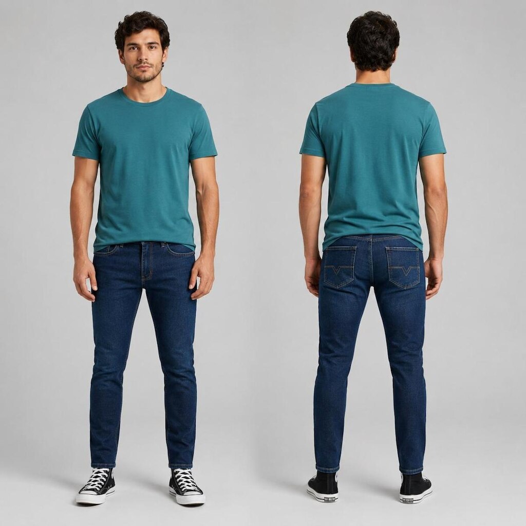 Calça jeans masculina straight com elastano Vilejack