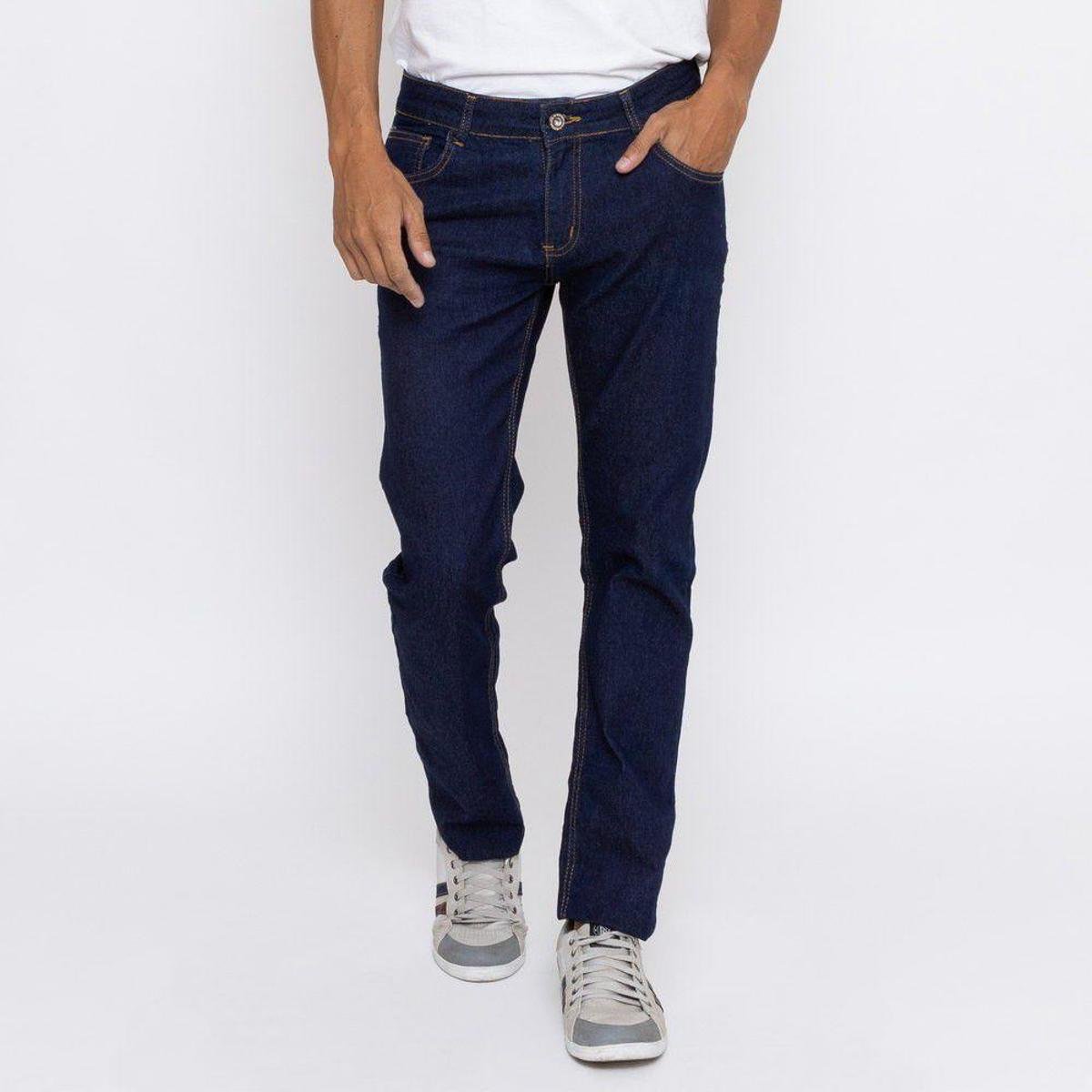 Calça Jeans Masculina Tradicional Amaciada Premium Versatti Seoul - Azul Menor preço em Calça Jeans Masculina Tradicional Amaciada Premium Versatti Seoul - Azul