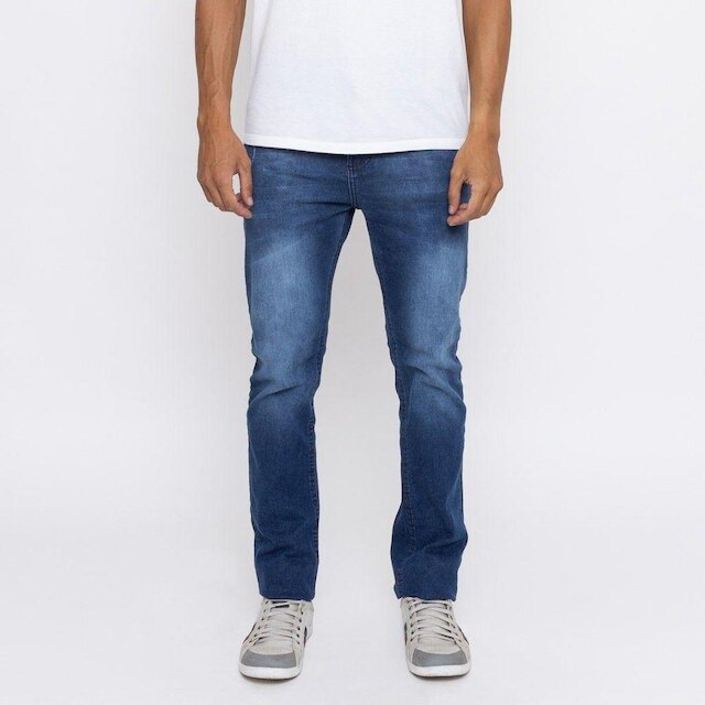 Calça Jeans Masculina Tradicional Lavagem Médio Premium Versatti Eslovénia