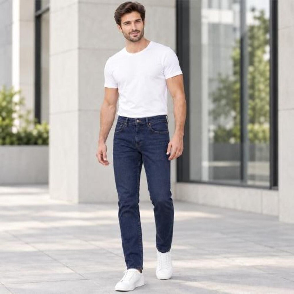 Calça Jeans Masculina Wrangler Slim com 5 Bolsos
