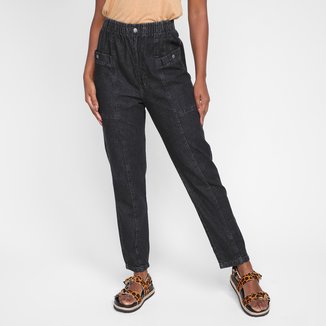 Calça Jeans Mom Dzarm Eco Denim Cintura Alta Feminina