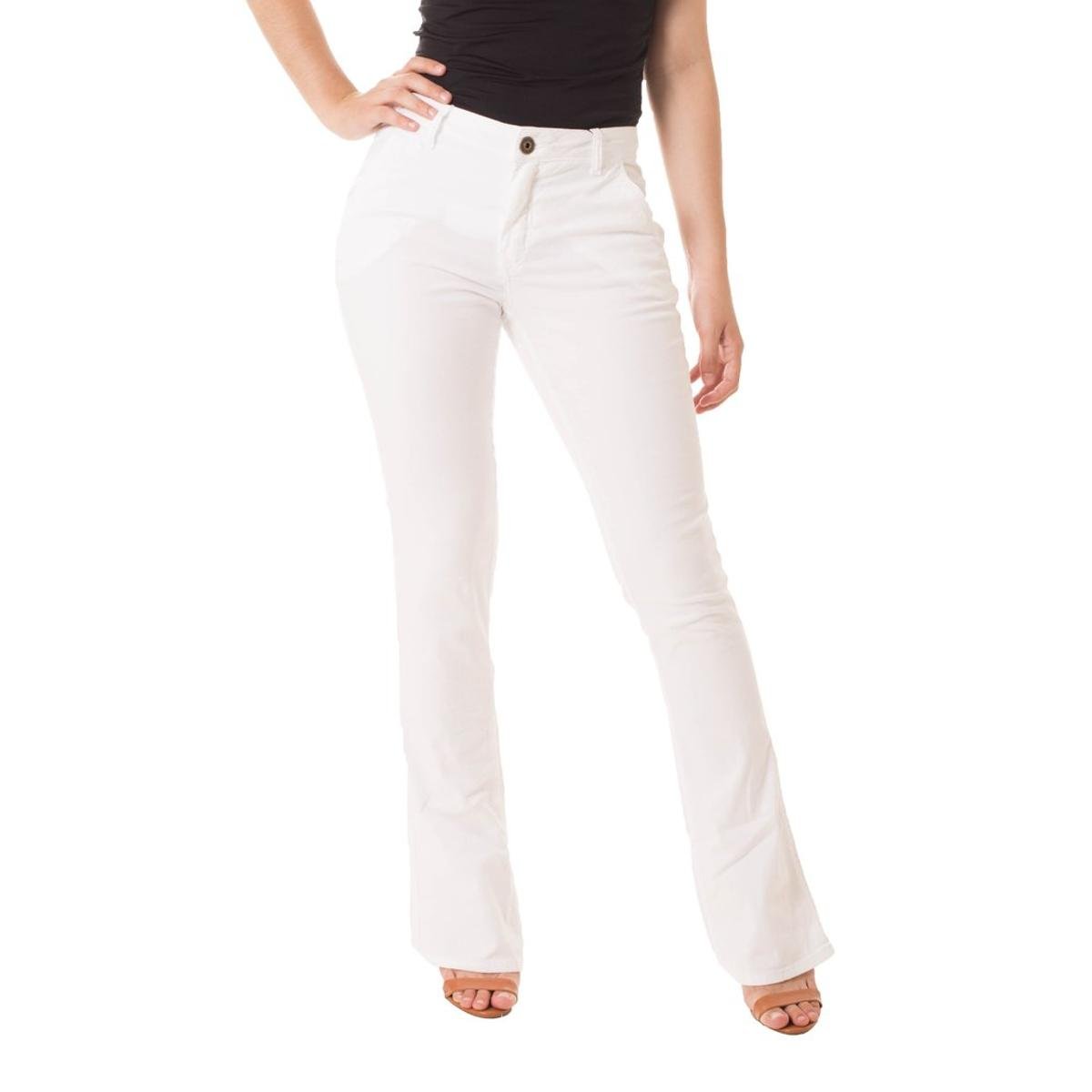 calça boot cut branca