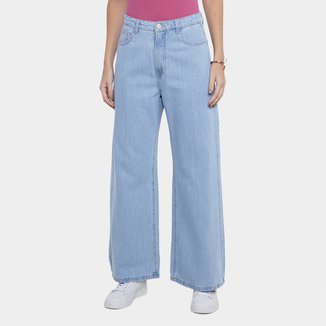 Calça Jeans Pantalona Hering Cintura Alta Feminina