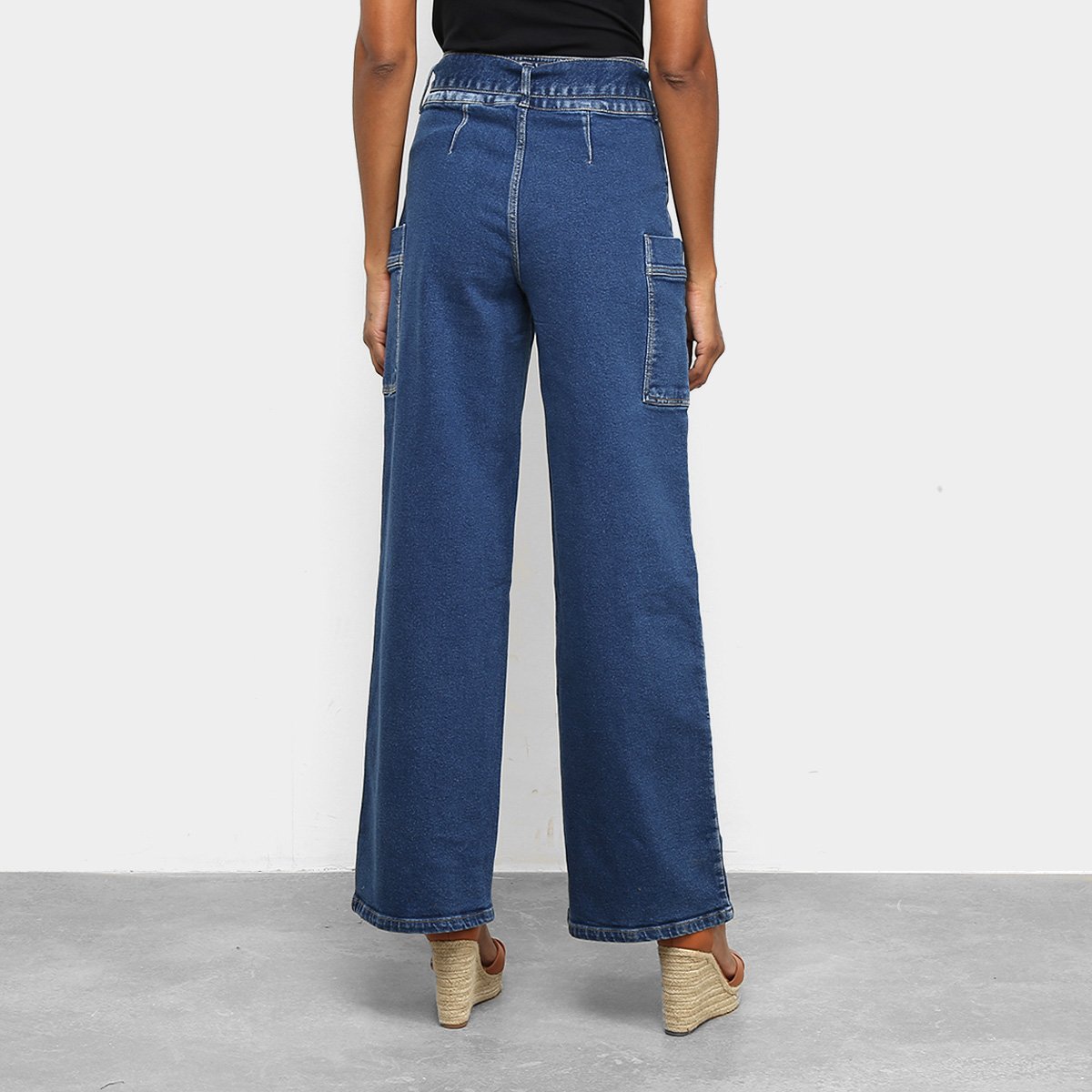 calça pantalona morena rosa