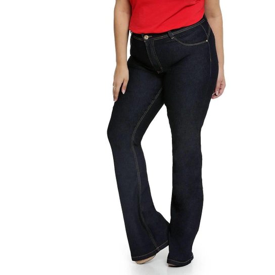 Calça Feminina Boot Cut Jeans Biotipo Calca Jeans Plus Size Biotipo Flare Feminina Preto Zattini