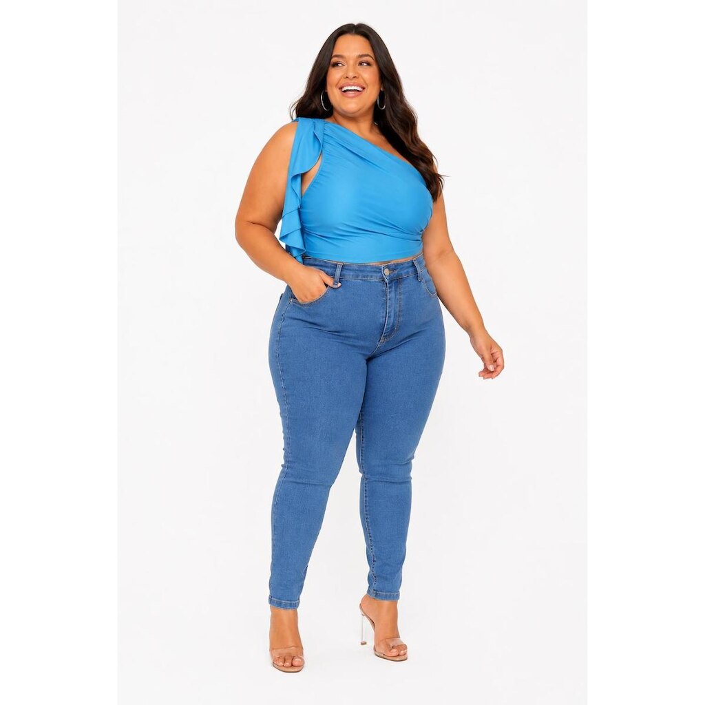 Calça Jeans Plus Size D Bell Outlet Fashion Skinny Azul