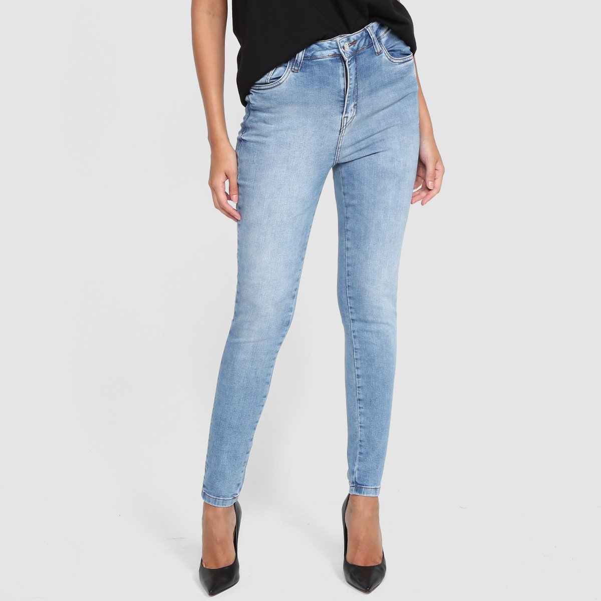 Calça Jeans Polo Wear Skinny Top Feminina - Azul Menor preço em Calça Jeans Polo Wear Skinny Top Feminina - Azul
