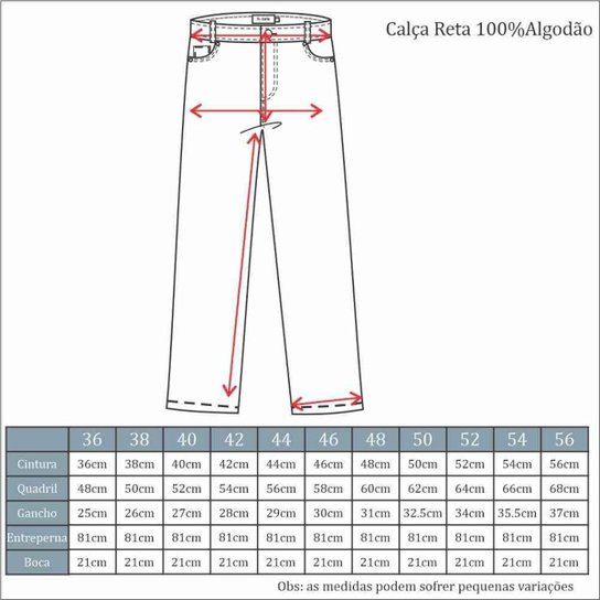 Calça Jeans R7Jeans Masculina Modelo Tradicional Cintura Alta 100% Algodão