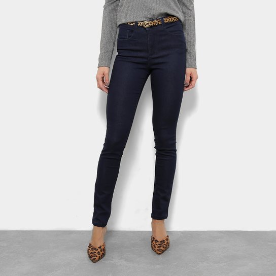 Calça Jeans Razon Cinto Cobra Cintura Média Feminina - Azul