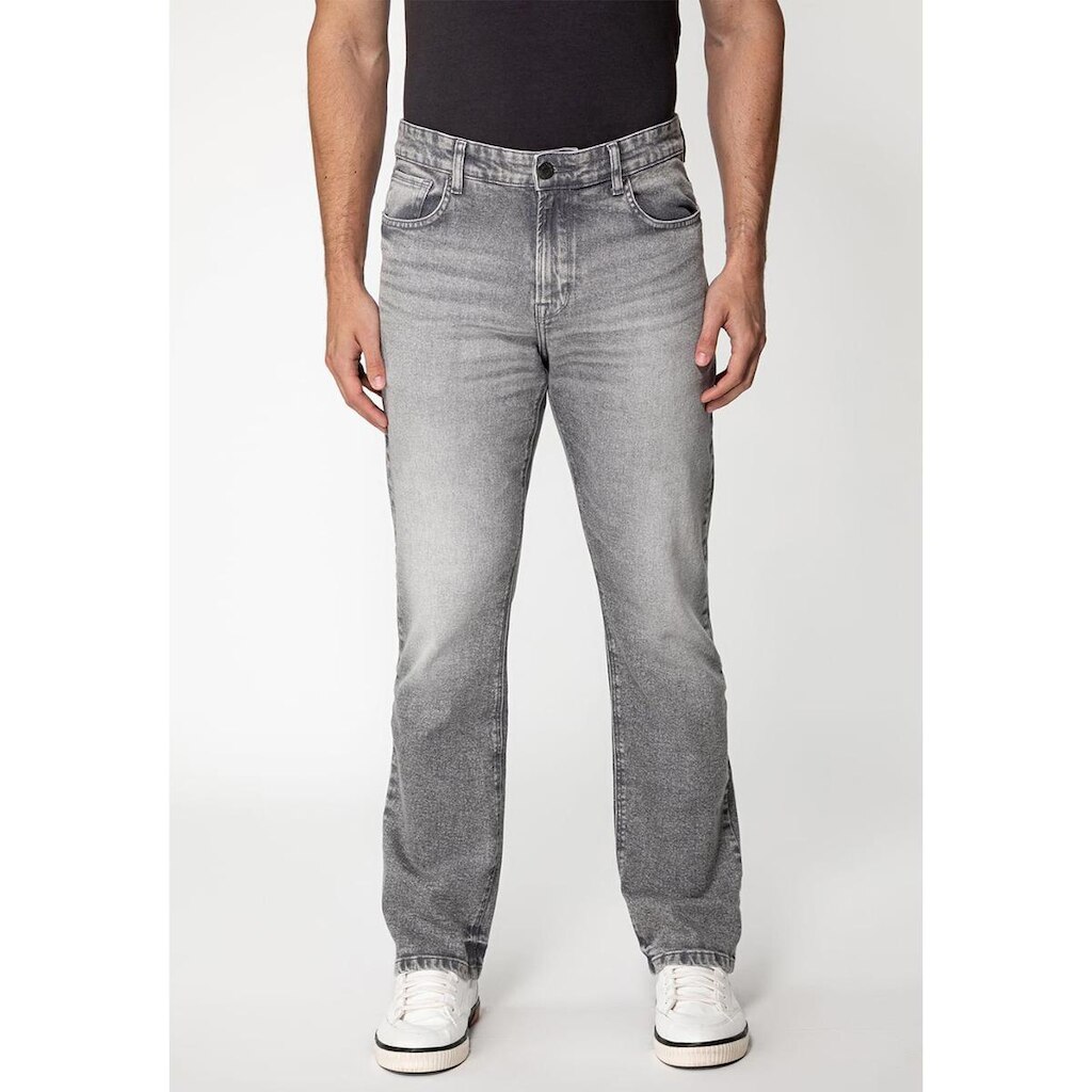Calça Jeans Regular Straight Cinza