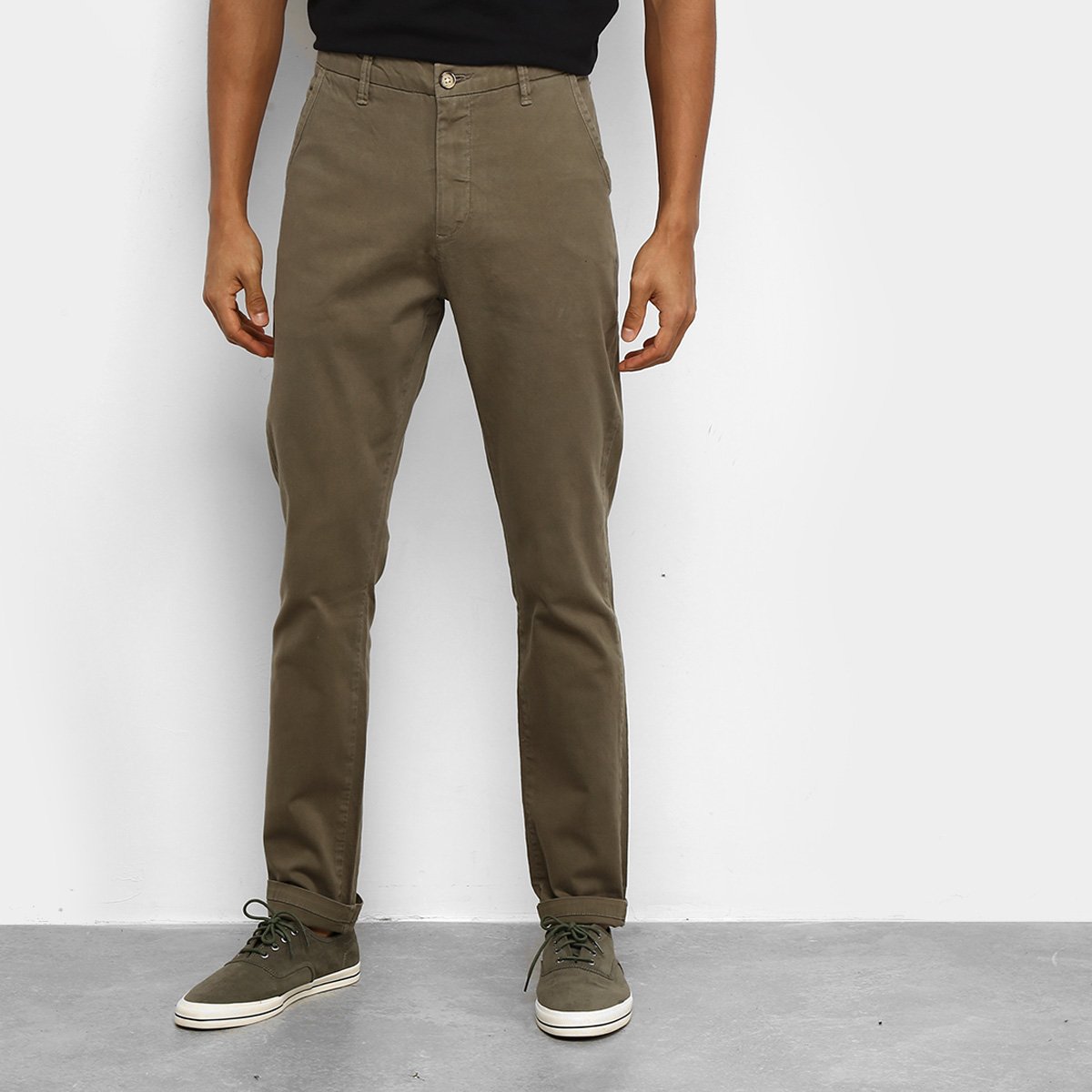 calça jeans masculina verde militar