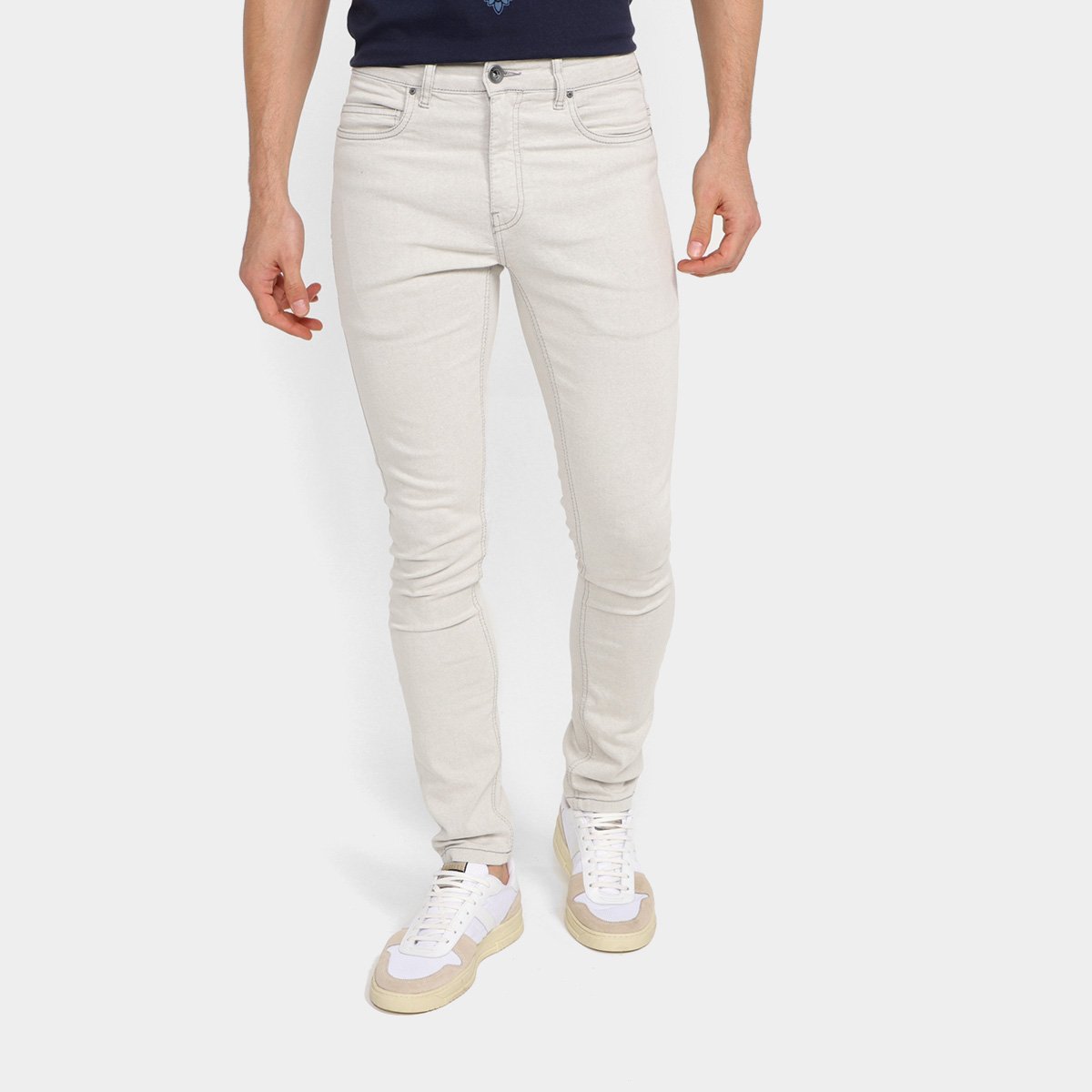 Calça Jeans Reserva Skinny Cerro Masculina Off White Menor