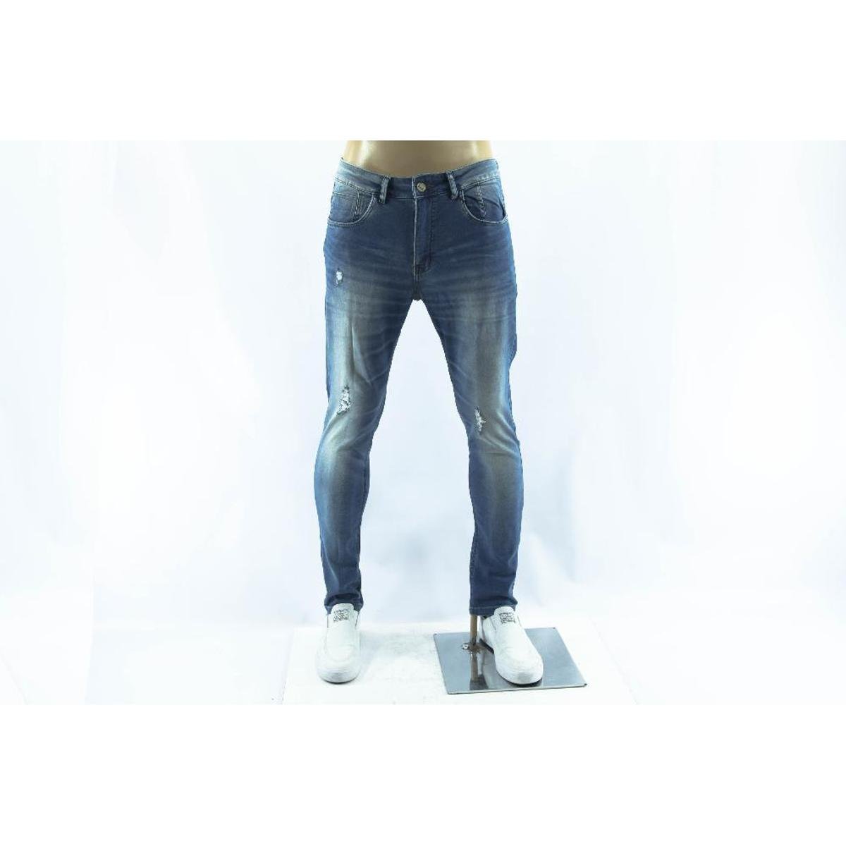 CALÇA JEANS ROCK & SODA RS COM RASGOS AZUL - MASCULINO - Jeans Menor preço em CALÇA JEANS ROCK & SODA RS COM RASGOS AZUL - MASCULINO - Jeans