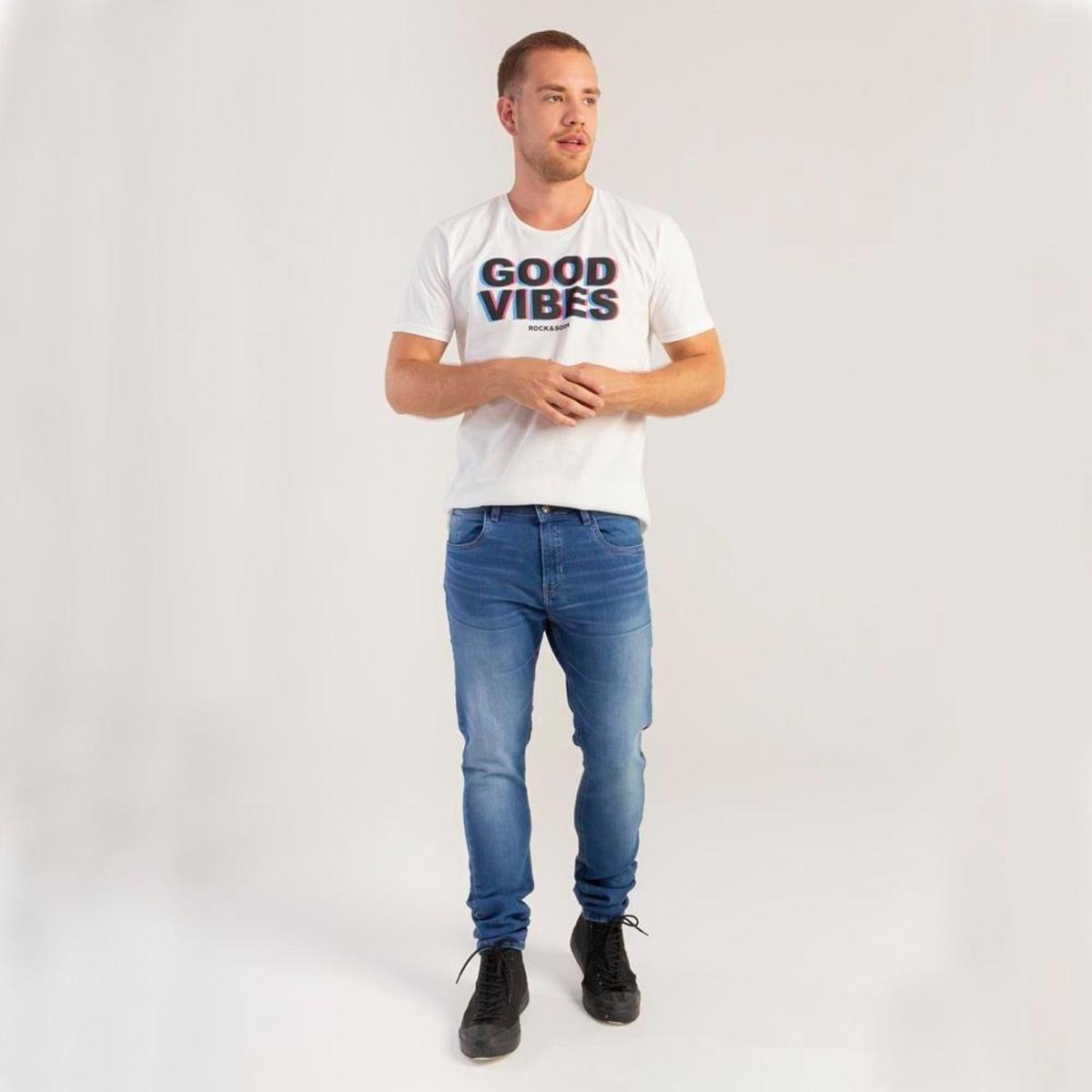 Calça Jeans RockeSoda Masculina Skinny Conforto Dia a Dia - Azul Claro Menor preço em Calça Jeans RockeSoda Masculina Skinny Conforto Dia a Dia - Azul Claro