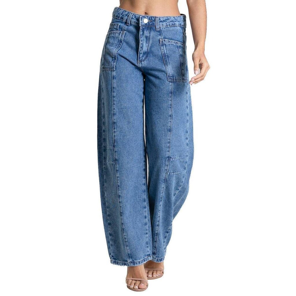 Calça Jeans Sawary Barrel - 283740 - Azul médio 40