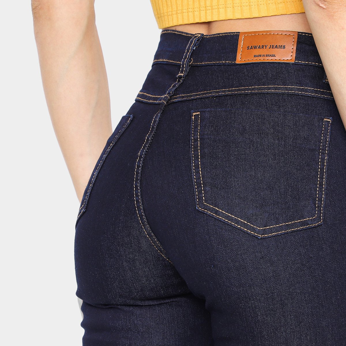 Hot Pants CalÃ§a Jeans Sawary Cintura Alta CalÃ§a Da Marca Sawary