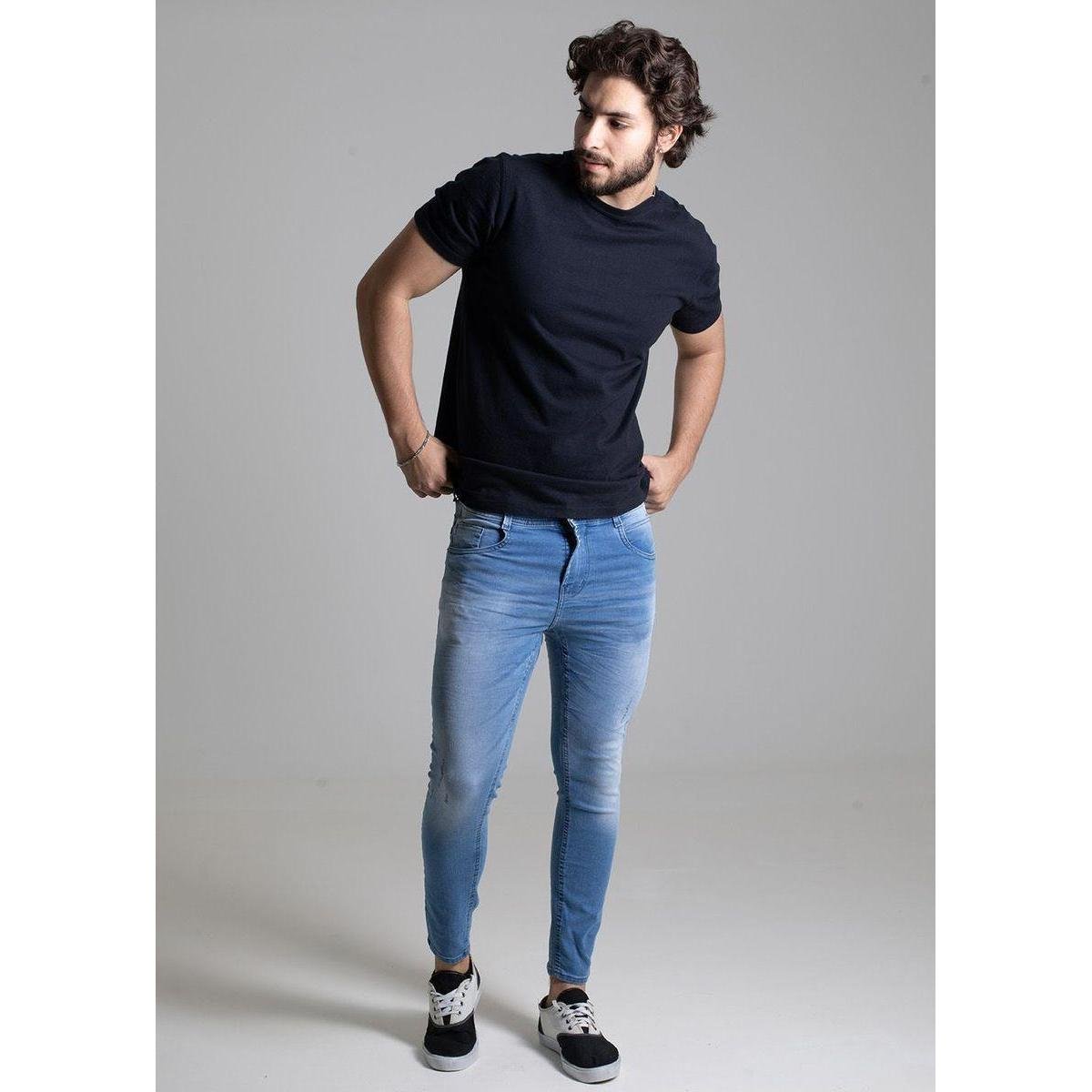 Calça Jeans Sawary Cropped - 272834 - IND. 44 - Azul Menor preço em Calça Jeans Sawary Cropped - 272834 - IND. 44 - Azul