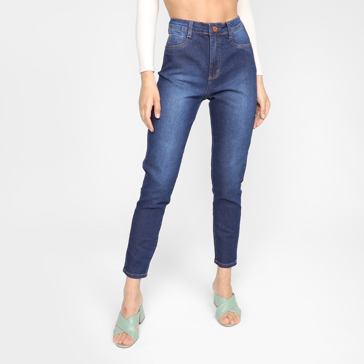 CALÇA JEANS SAWARY FEMININO LEGGING CINTA SUPER LIPO-267301 - Azul Menor preço em CALÇA JEANS SAWARY FEMININO LEGGING CINTA SUPER LIPO-267301 - Azul