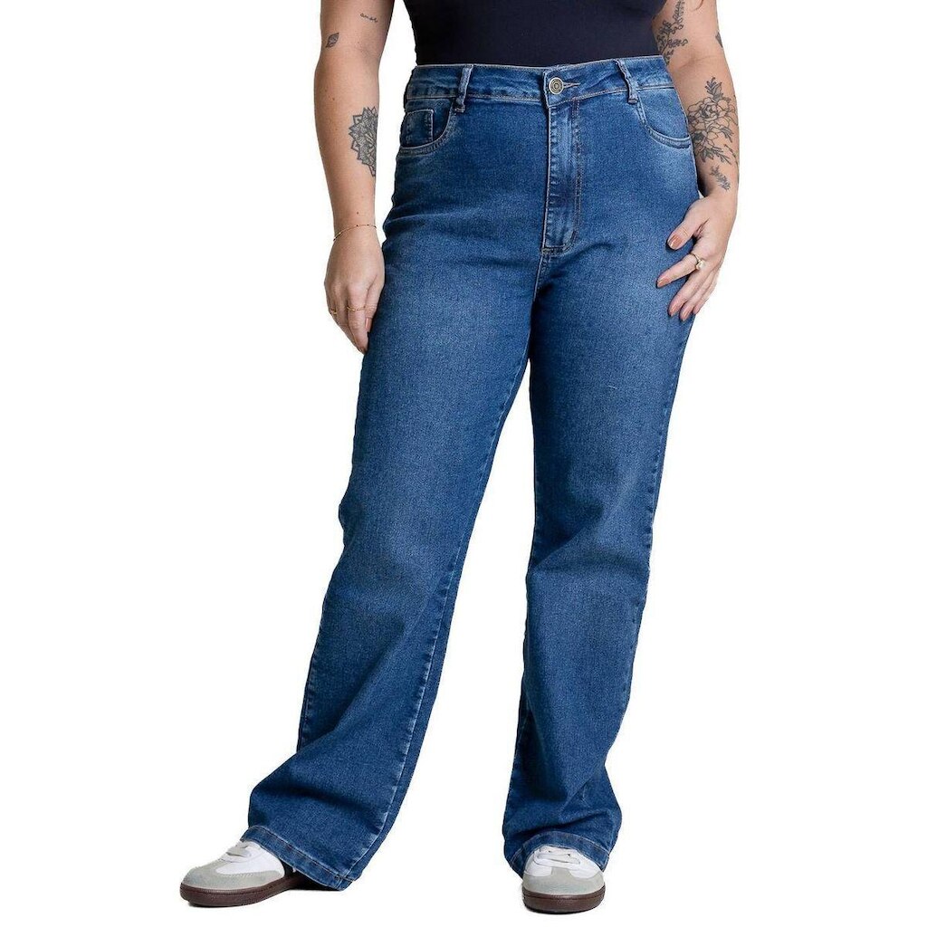 Calça Jeans Sawary Reta Plus Size - 284128 - Azul médio 52