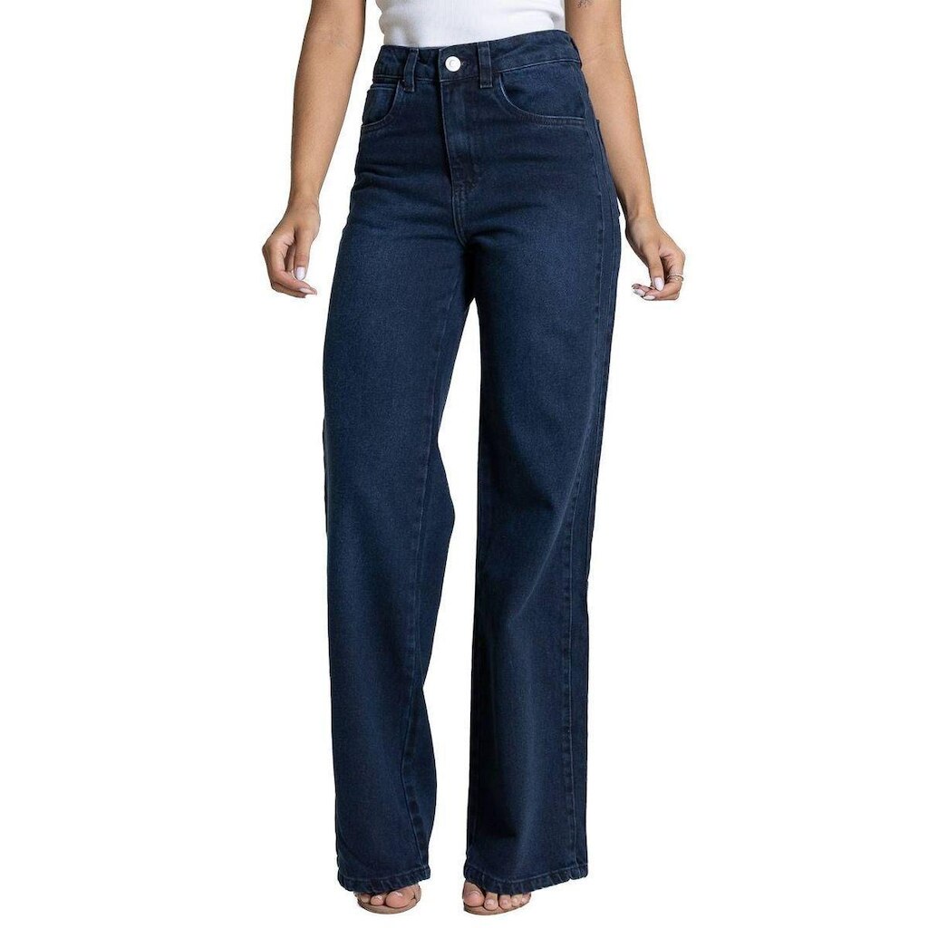 Calça Jeans Sawary Wide Leg - 284034 PRETO 36