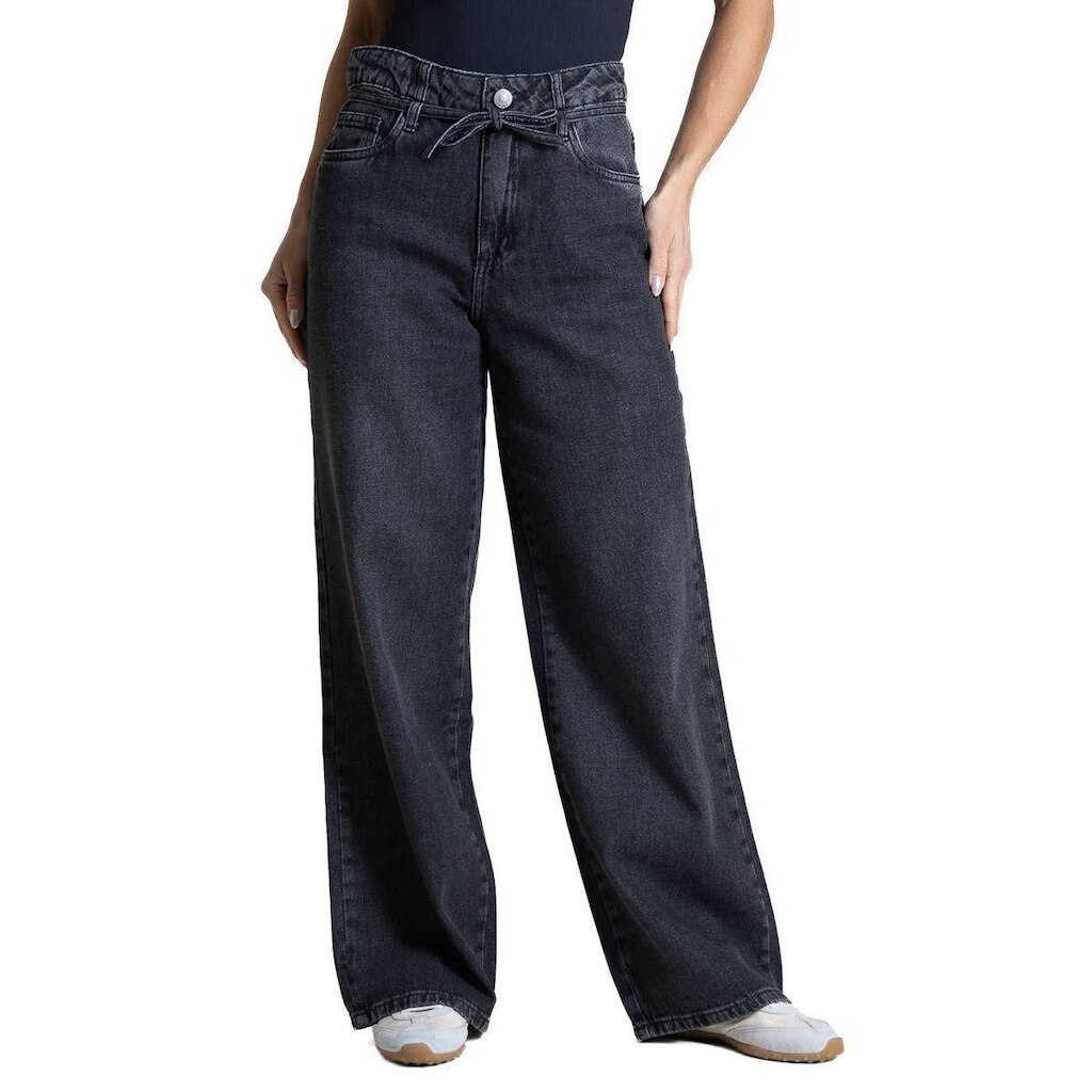 Calça Jeans Sawary Wide Leg Petit - 283602 - Preto 44