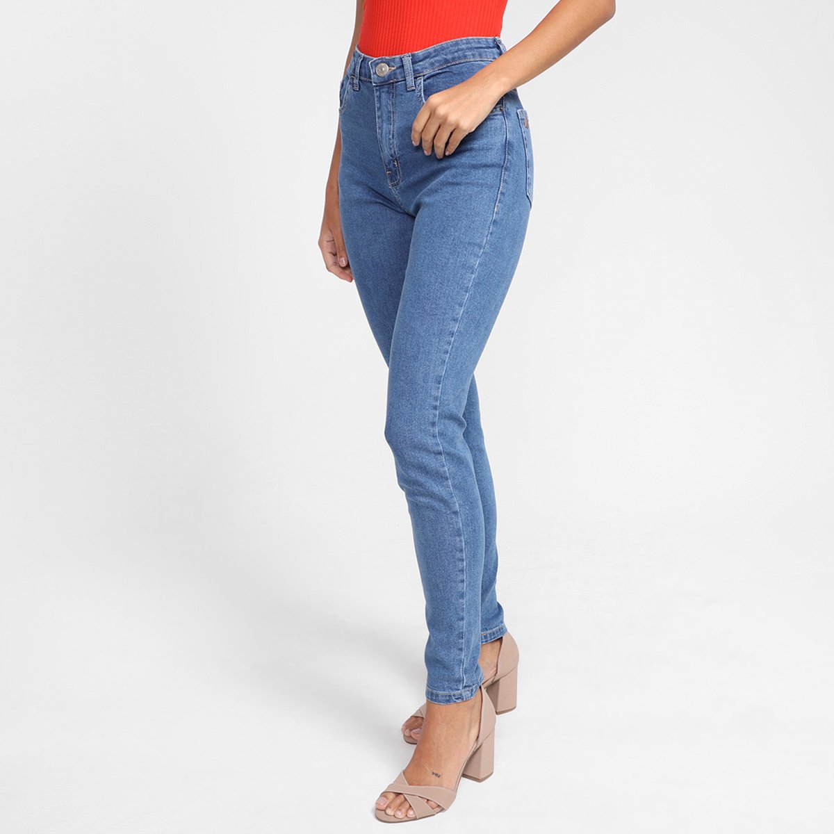 Calça Jeans Skinny Animale Jeans Basic Midi Long Open Medium Cintura alta Feminina - Azul Menor preço em Calça Jeans Skinny Animale Jeans Basic Midi Long Open Medium Cintura alta Feminina - Azul