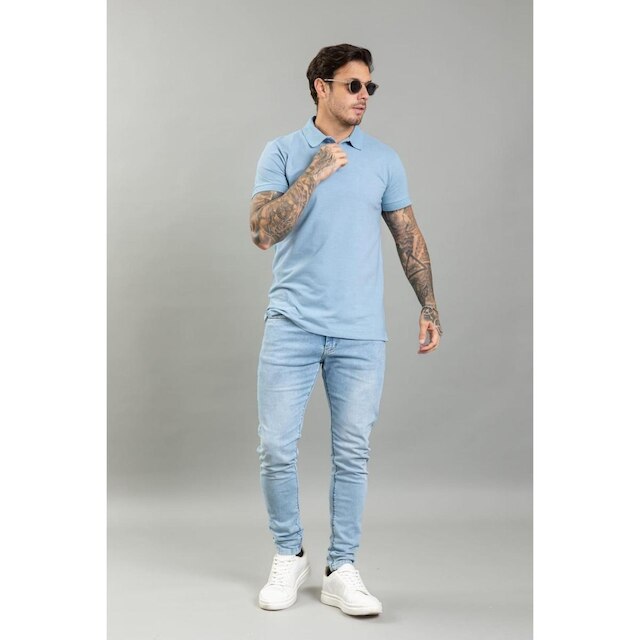 Calça Jeans Skinny Básica Lavagem Clara Masculina Dialogo