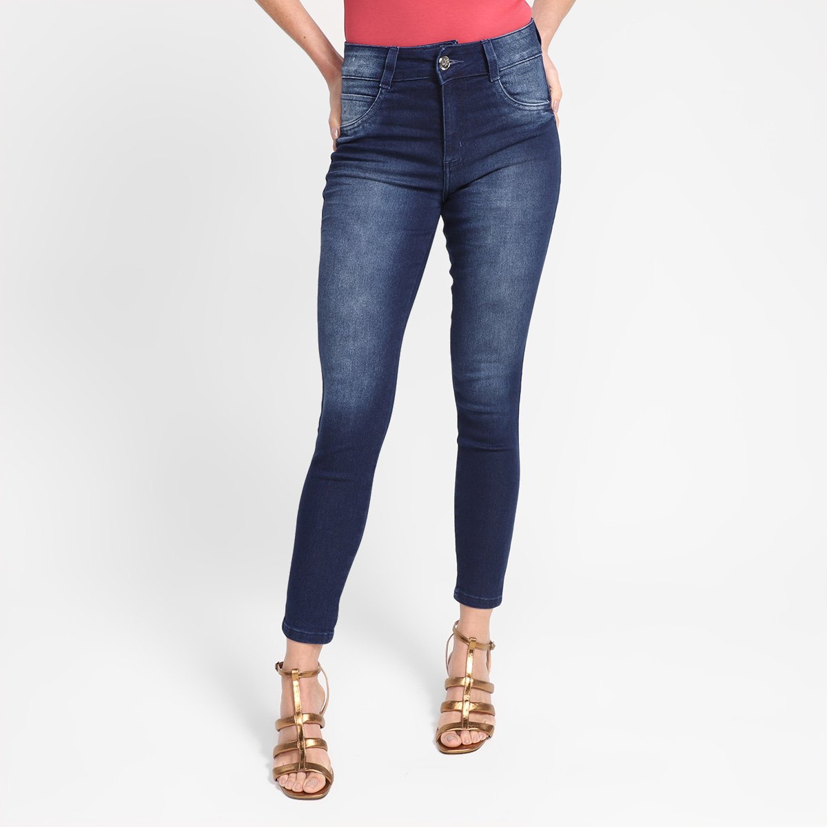 Calça Jeans Skinny Biotipo Cintura Média Feminina - Azul Menor preço em Calça Jeans Skinny Biotipo Cintura Média Feminina - Azul