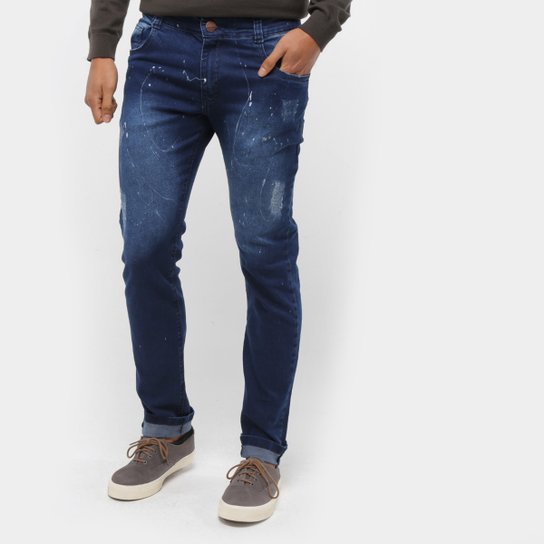 Calça Jeans Skinny Coffee Masculina - Azul Escuro