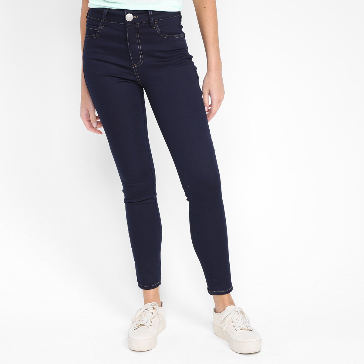 Calça Jeans Skinny Colcci Bia Cintura Média Feminina - Azul Menor preço em Calça Jeans Skinny Colcci Bia Cintura Média Feminina - Azul
