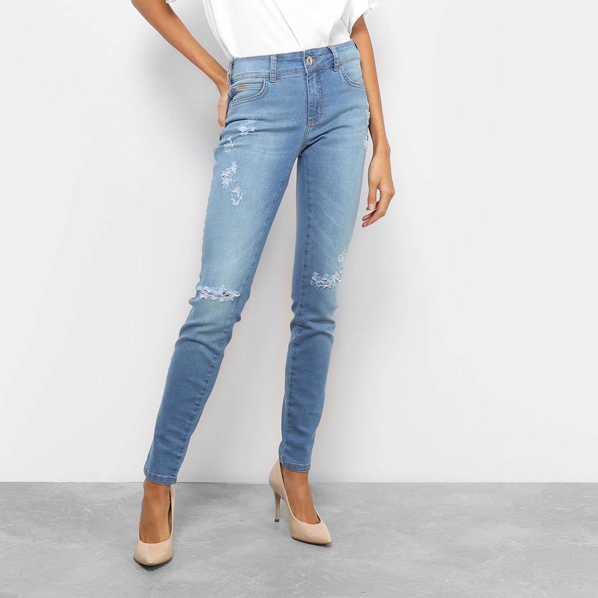 Calça Jeans Skinny Colcci Fátima Cintura Média Feminina - Jeans Menor preço em Calça Jeans Skinny Colcci Fátima Cintura Média Feminina - Jeans