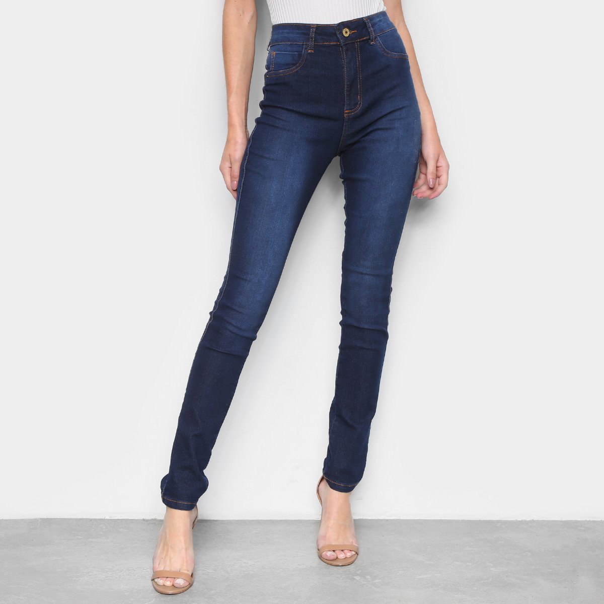 Calça Jeans Skinny Ecxo Estonada Cintura Alta Feminina - Azul Escuro é ruim? Calça Jeans Skinny Ecxo Estonada Cintura Alta Feminina - Azul Escuro é boa?