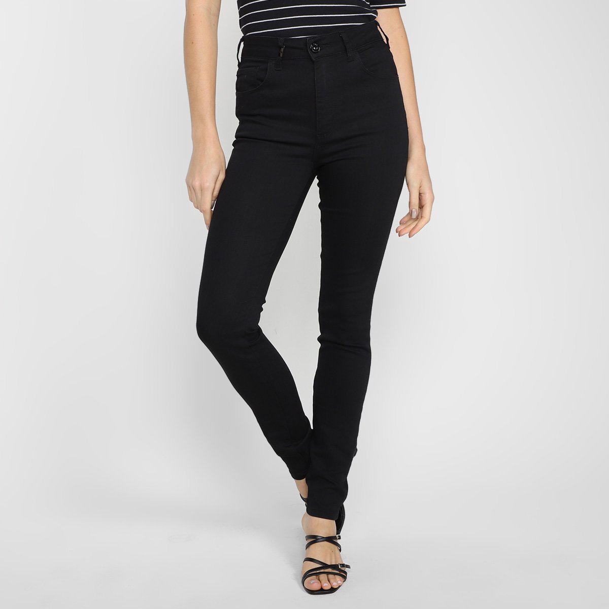 Calça Jeans Skinny Forum Cintura Alta Feminina - Preto Menor preço em Calça Jeans Skinny Forum Cintura Alta Feminina - Preto