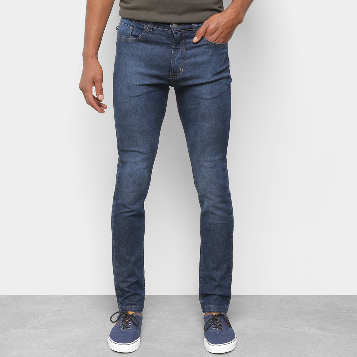 Calça Jeans Skinny Hering Masculina - Azul Escuro Menor preço em Calça Jeans Skinny Hering Masculina - Azul Escuro