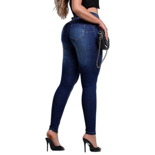 CALÇA JEANS SKINNY HOT FEMININA CINTURA ALTA COM CINTO 23964