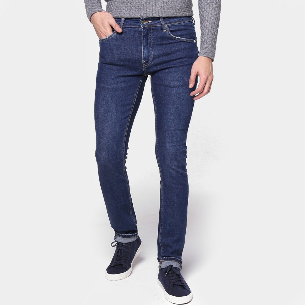 Calça Jeans Skinny Lacoste Live Masculina - Azul Menor preço em Calça Jeans Skinny Lacoste Live Masculina - Azul