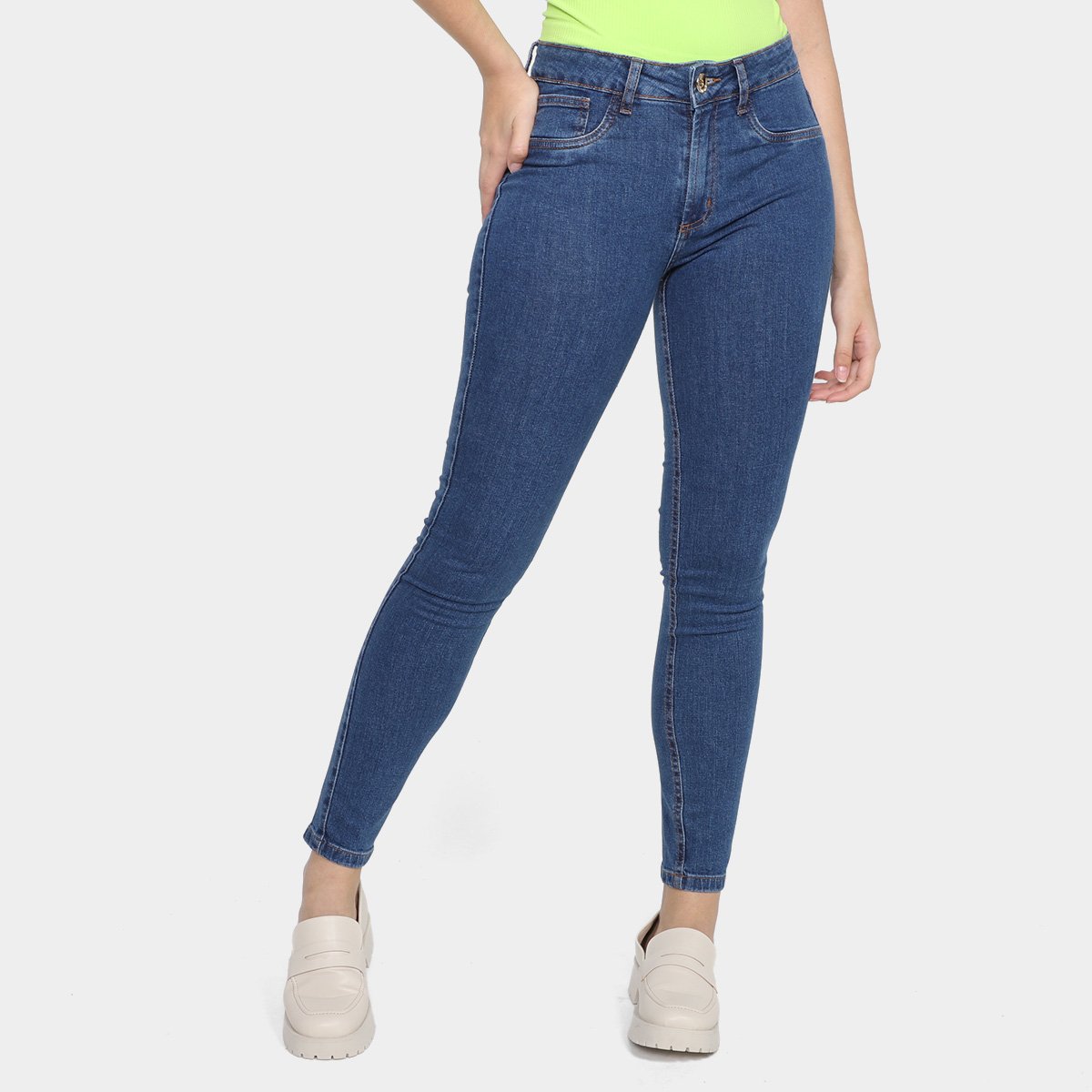 Calça Jeans Skinny Lança Perfume Feminina - Azul Menor preço em Calça Jeans Skinny Lança Perfume Feminina - Azul