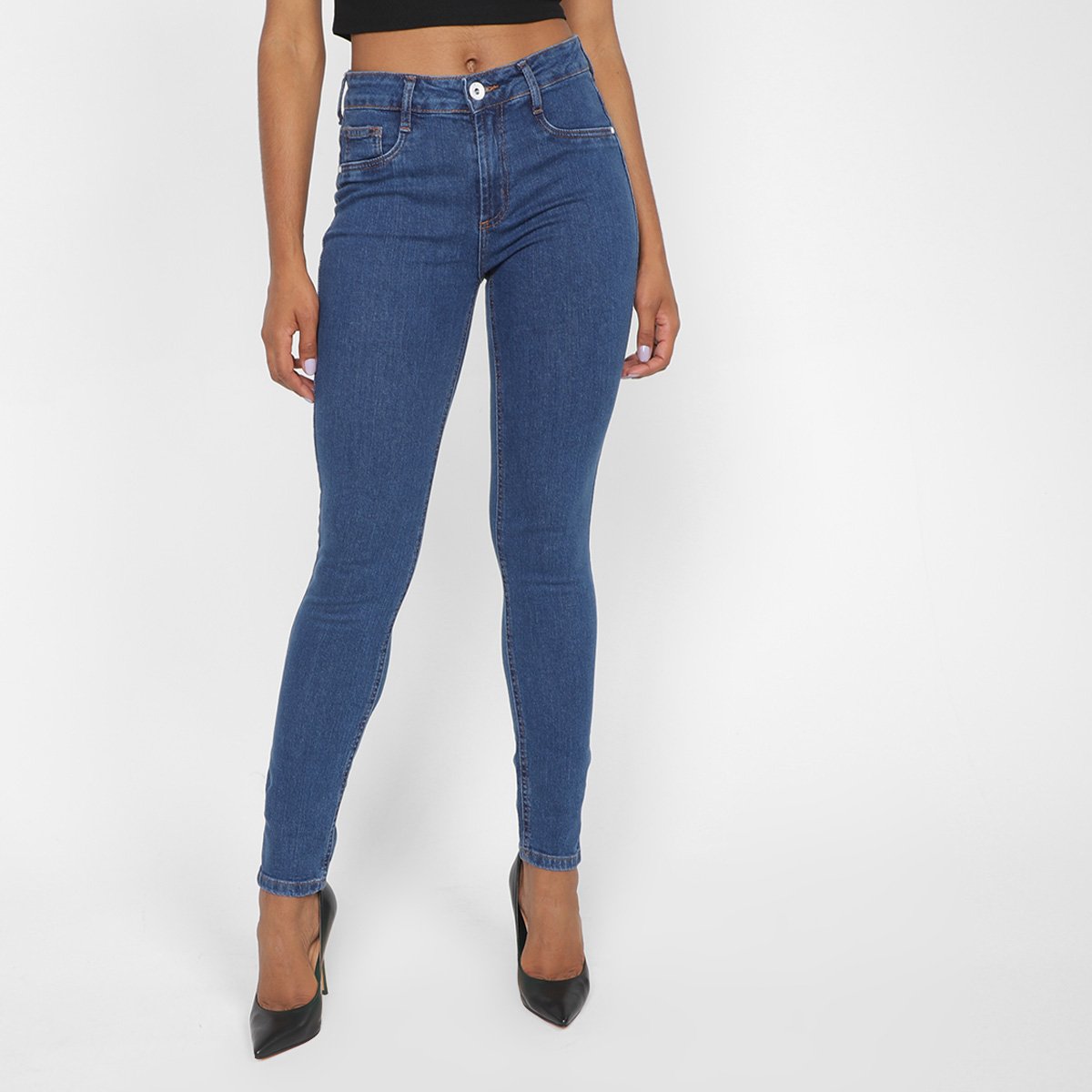 Calça Jeans Skinny Lança Perfume Feminina - Azul Escuro Menor preço em Calça Jeans Skinny Lança Perfume Feminina - Azul Escuro