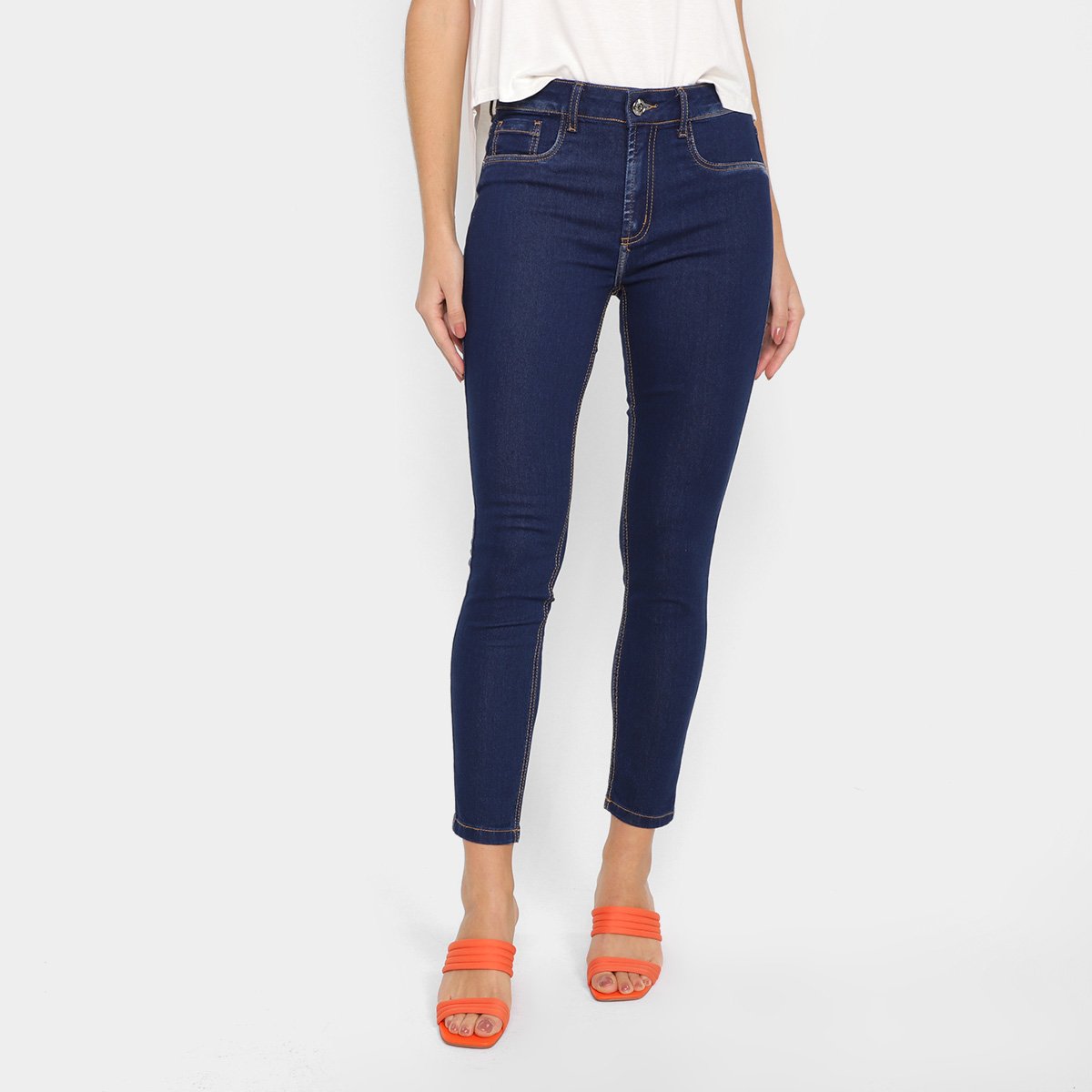 Calça Jeans Skinny Lança Perfume Lisa Feminina - Azul Menor preço em Calça Jeans Skinny Lança Perfume Lisa Feminina - Azul